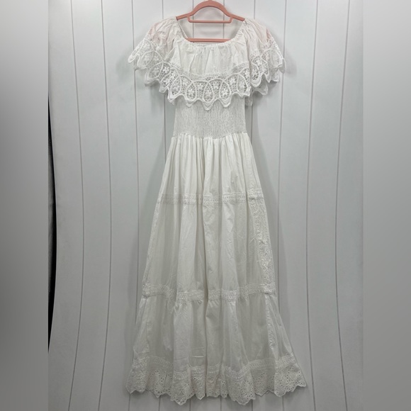 🆕Advance Apparels White Cotton Dress Eyelet Crochet Midi S/M, L/XL & 1X/2X - Picture 7 of 10